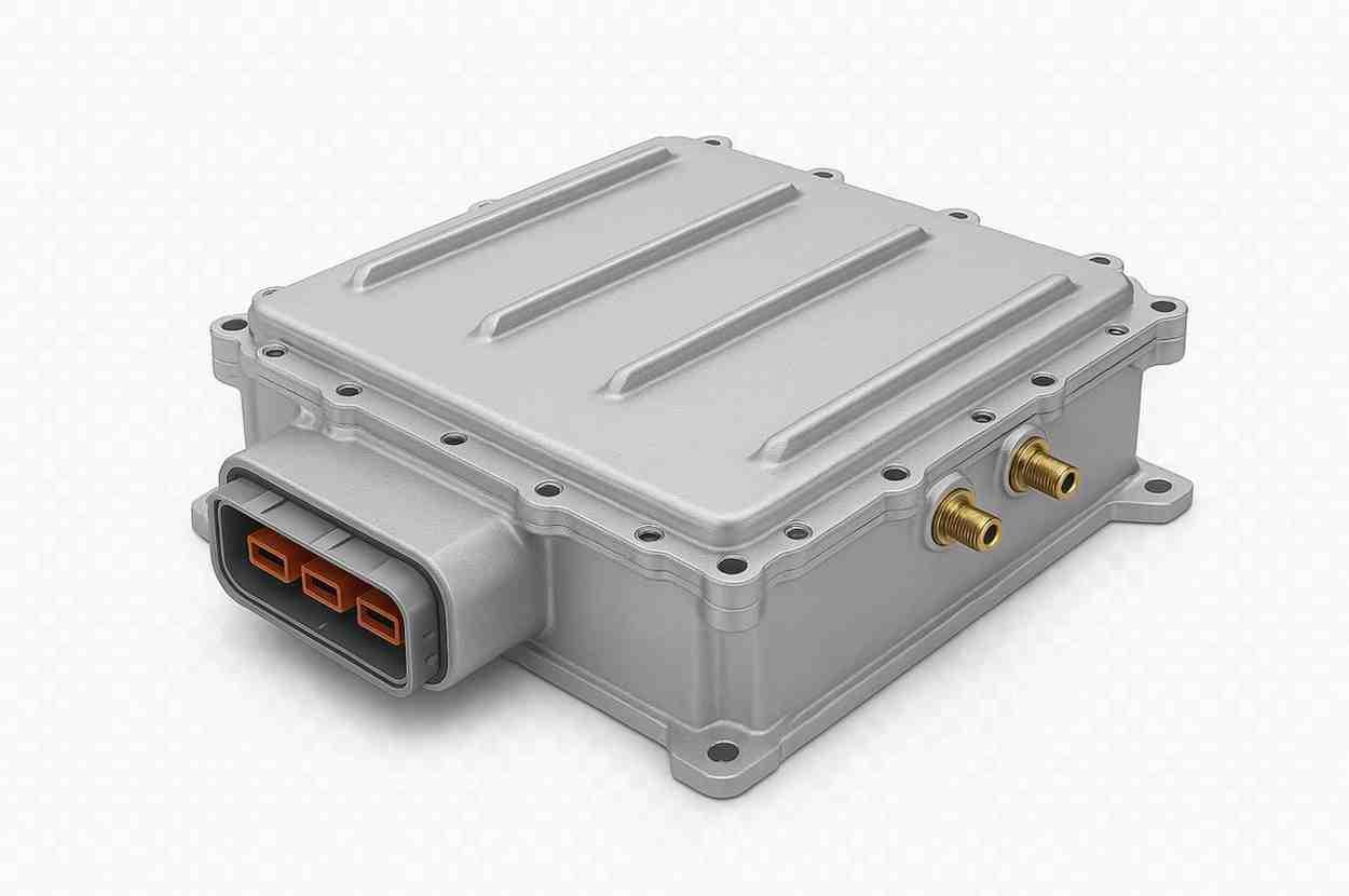 CNC machined inverter housing power electronics EV